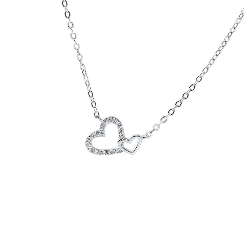 Wanying Jewelry Heart-shaped Necklace S925 Sterling Silver Korean Version Of Simple Fashion Personality Gift Manufacturers Wholesale Accessories Customization