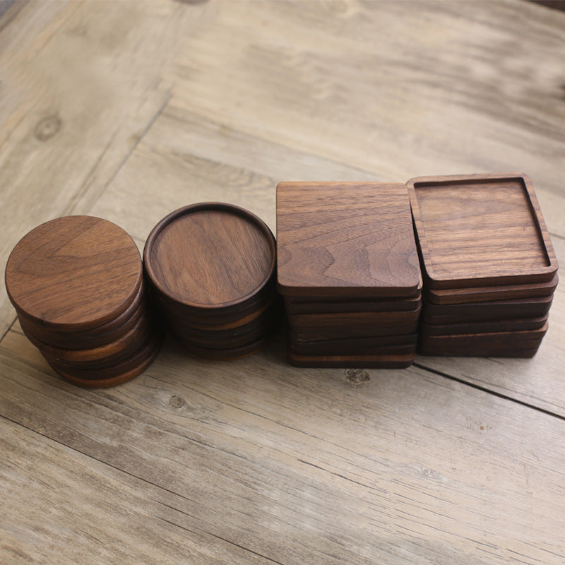 Creative Wooden Solid Wood Coasters Tea Mats Wooden Saucers Japanese Style Insulation Pads