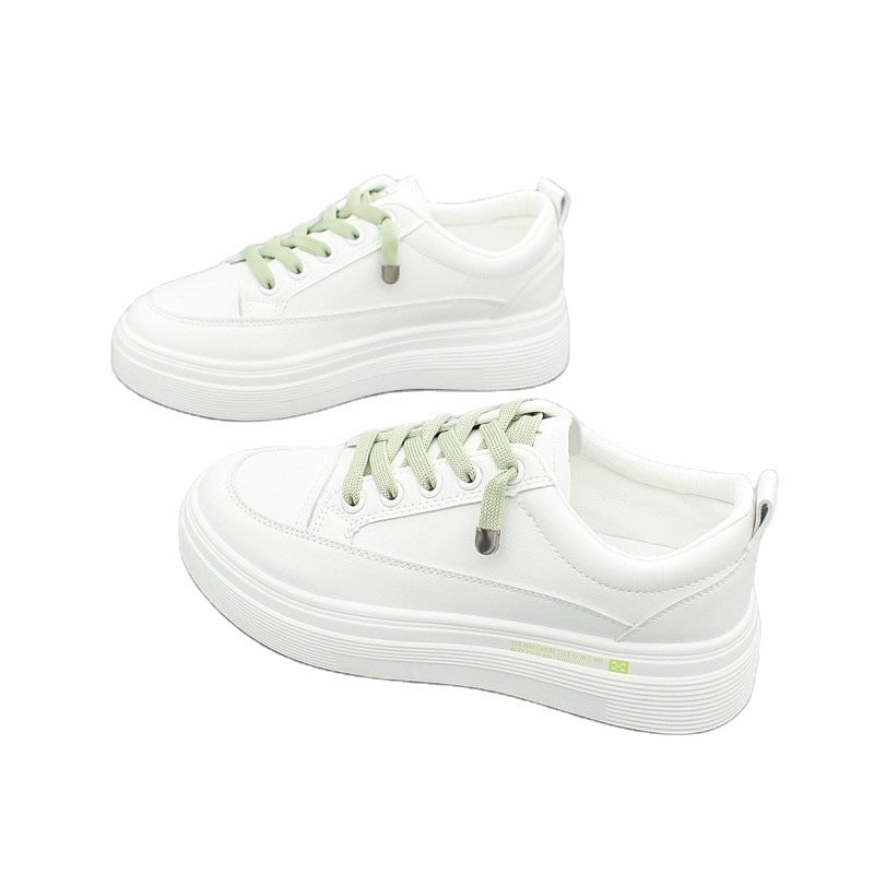 Sneakers 2022 Spring New Student Thick-soled Fashion Korean Casual Single Shoes Women&#039;s Shoes Student Lace Up White Shoes Trend