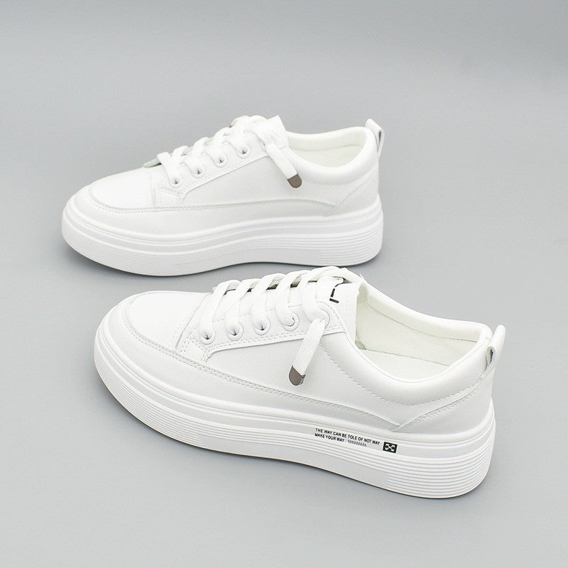 Sneakers 2022 Spring New Student Thick-soled Fashion Korean Casual Single Shoes Women&#039;s Shoes Student Lace Up White Shoes Trend