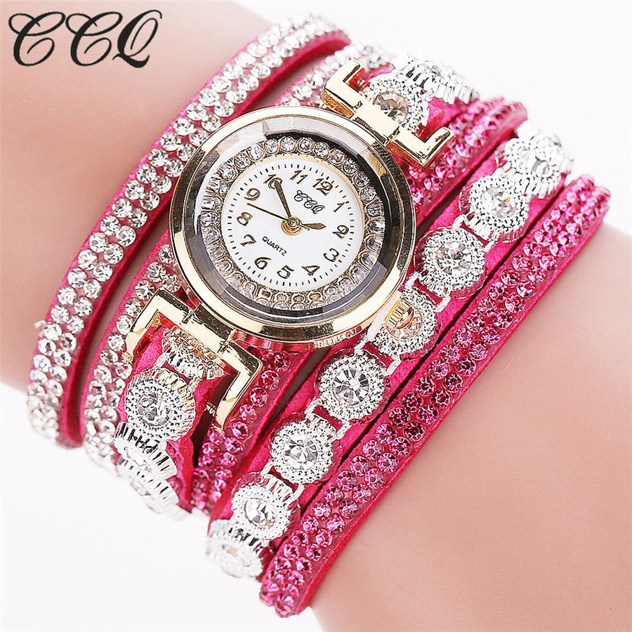 Foreign Trade Hot Ladies Watch Hot Selling Korean Velvet Strap Diamond Winding Women&#039;s Bracelet Watch