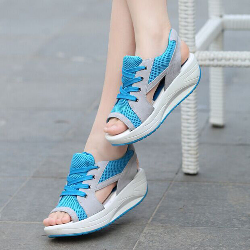 New Platform Sandals Thick Bottom Women&#039;s Mesh Shoes Comfortable Sports And Leisure