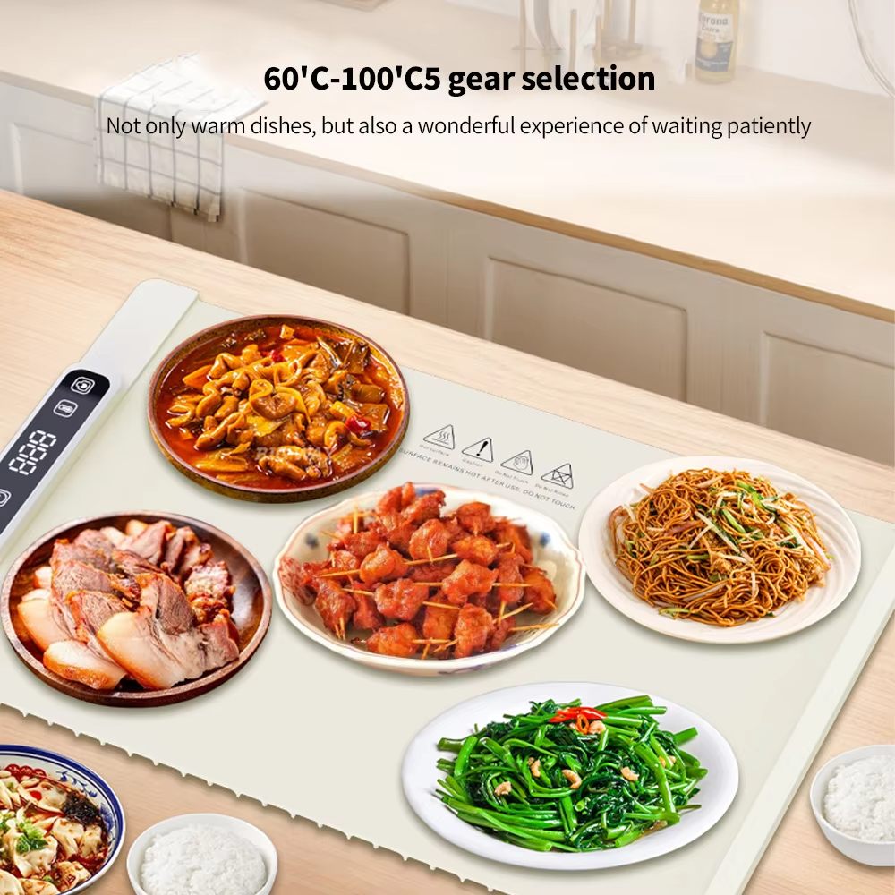 Silicone Warm Cuisine Board Electric Warming Tray Flexible Heating Insulation Warm Vegetable Heating Pad