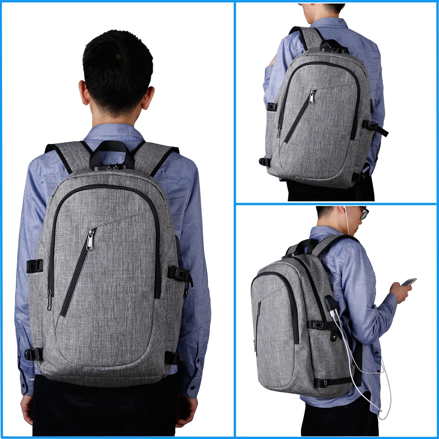 Factory Direct Supply Fortress Night Schoolbag Middle School Student USB Business Computer Backpack Multi-functional Anti-theft Backpack Men