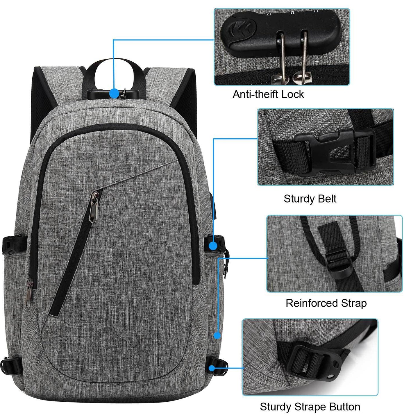 Factory Direct Supply Fortress Night Schoolbag Middle School Student USB Business Computer Backpack Multi-functional Anti-theft Backpack Men