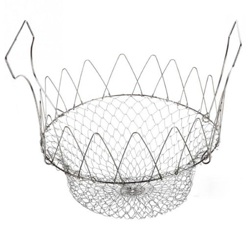 Stainless Steel Telescopic Folding Basket Basket Frying Basket French Fries To Oil Kitchen Tools TV Products