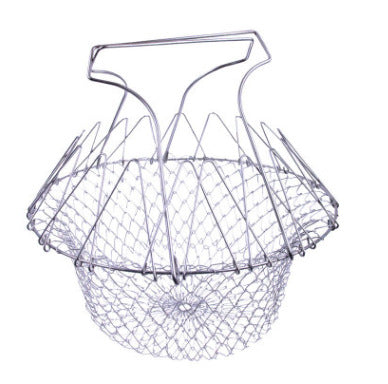 Stainless Steel Telescopic Folding Basket Basket Frying Basket French Fries To Oil Kitchen Tools TV Products