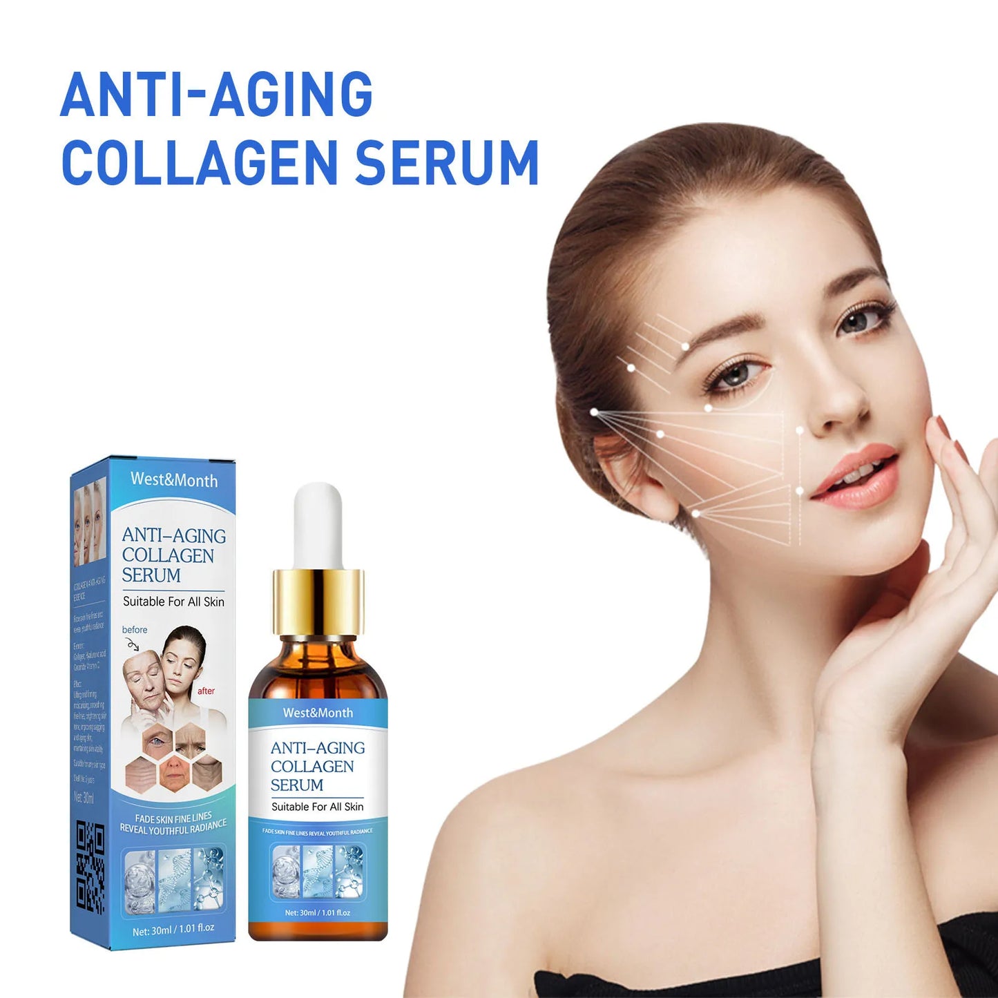 Wrin-kle Removal Serum Lightening Forehead Fine Lines Repair Tighten Lifting Nourishing Brightening Collagen Anti Ag-ing Essence