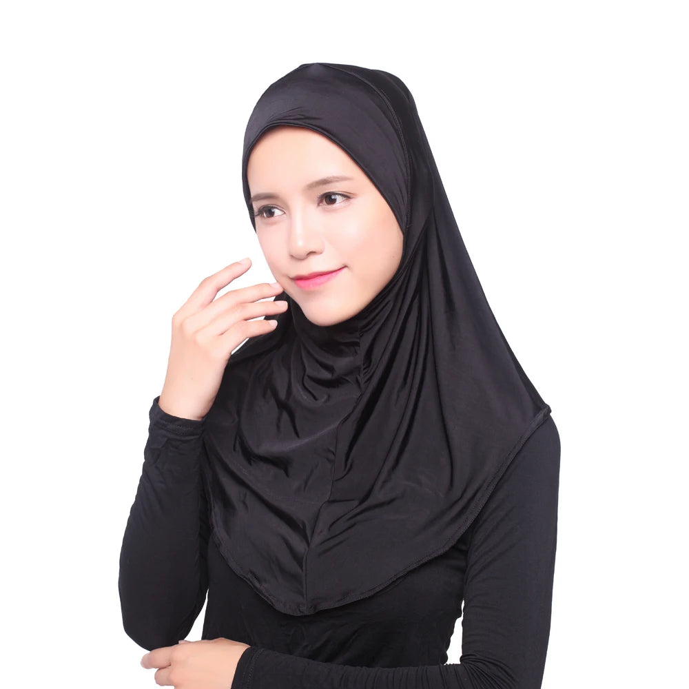 Beauty Muslim Hijab Islamic Jersey Turban Women Black Ninja Underscarf Caps Instant Head Scarf Full Cover Inner Coverings hats