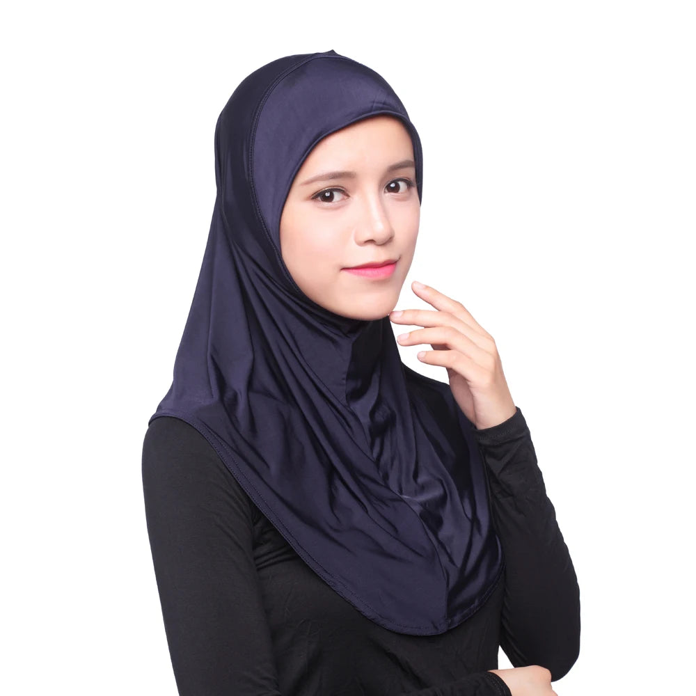 Beauty Muslim Hijab Islamic Jersey Turban Women Black Ninja Underscarf Caps Instant Head Scarf Full Cover Inner Coverings hats