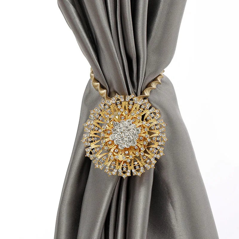 Newest Curtain Buckles Love Combination Magnetic Curtain Tiebacks Backs Elegant Diamond Curtain Decorative Room Accessories