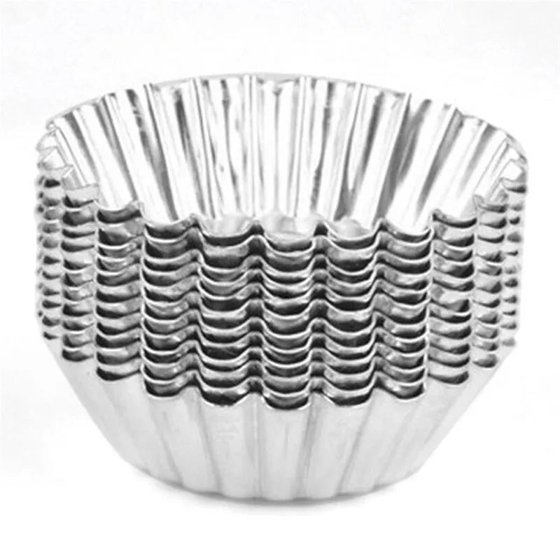 5/10Pcs Nonstick Ripple Egg Tart Mold Flower Shape Reusable Stainless Steel Cupcake Muffin Cake Mold Baking Cup Tartlets Pan