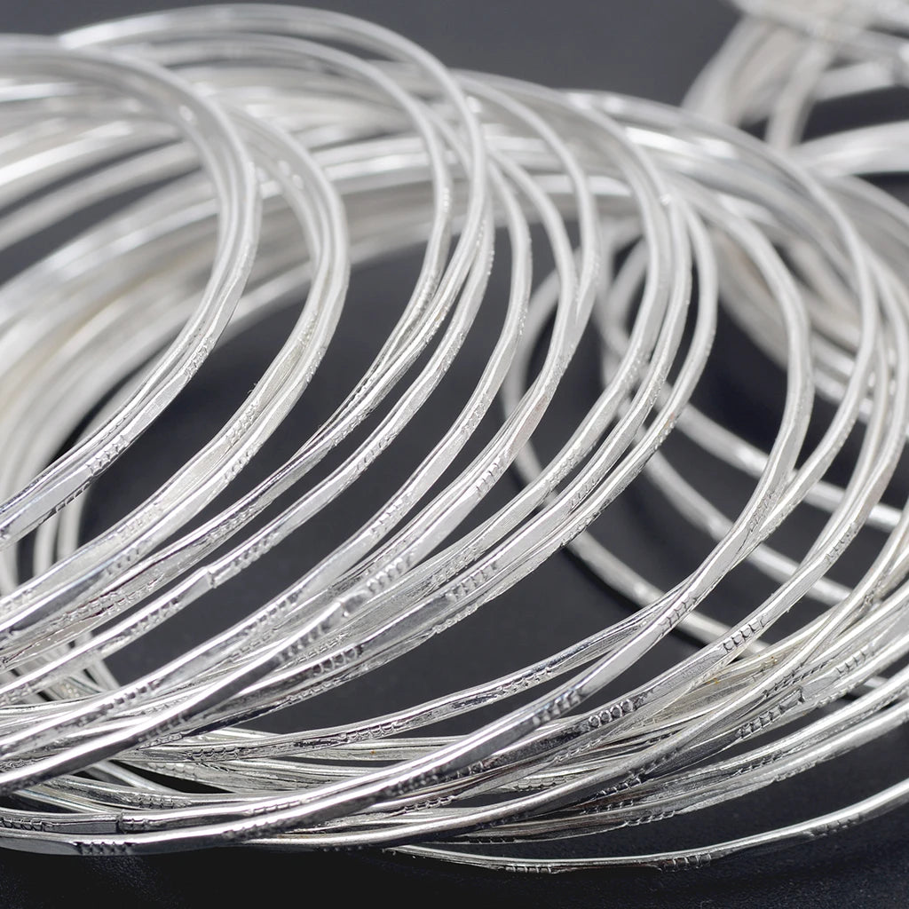 50 Bulk Silver Color Ultrathin Hoop Bangle Bracelet Cuff Wristband Loops Slim