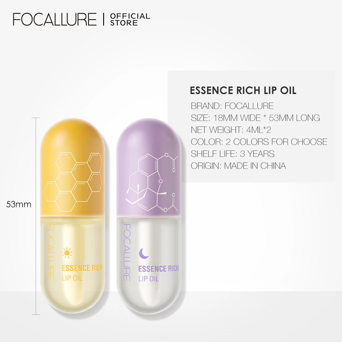 FOCALLURE Day Night Moisturizing Repairing Lip Oil Instant Volume Lip Plumper Reduce Lip Fine Line Lips Care Makeup Cosmetics