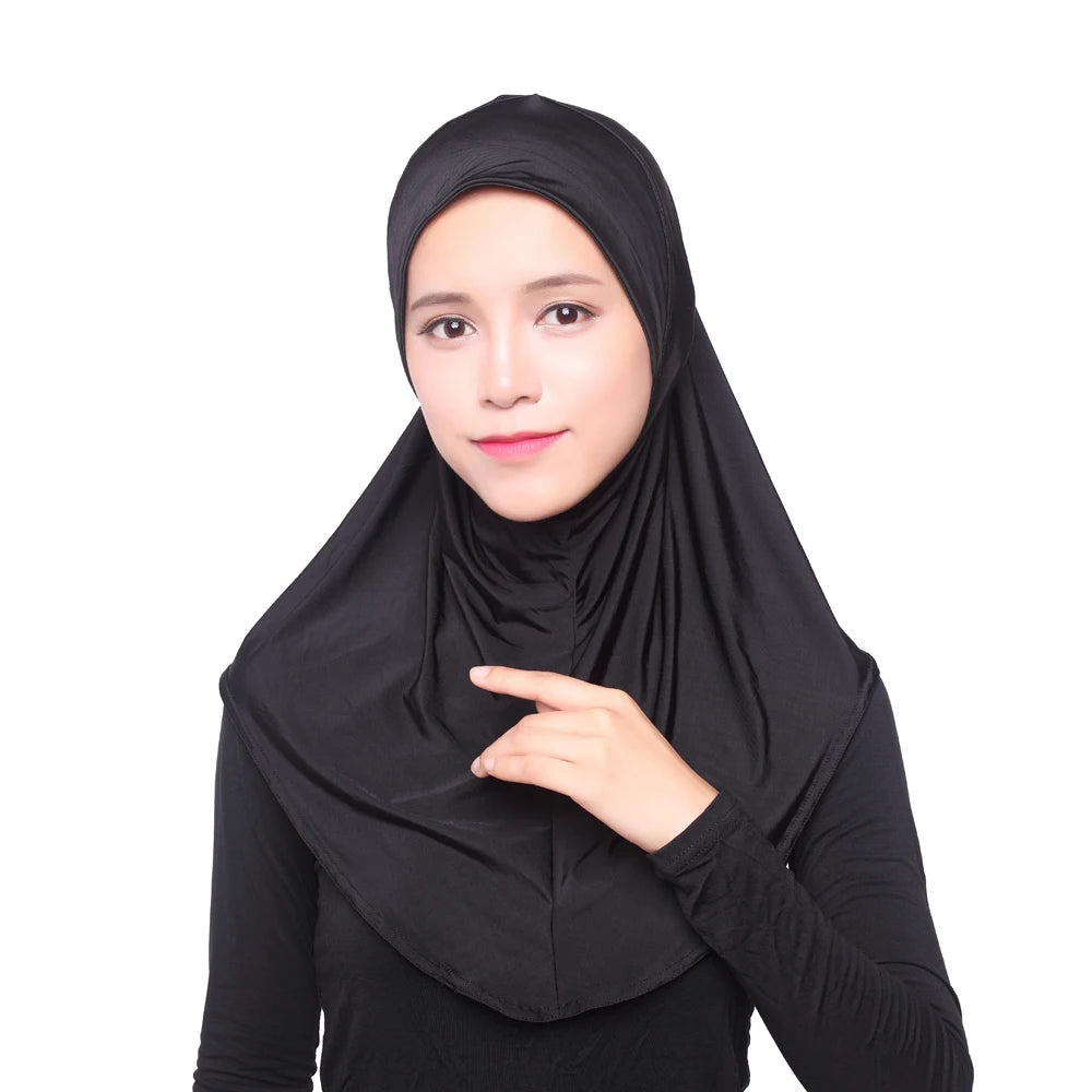 Beauty Muslim Hijab Islamic Jersey Turban Women Black Ninja Underscarf Caps Instant Head Scarf Full Cover Inner Coverings hats