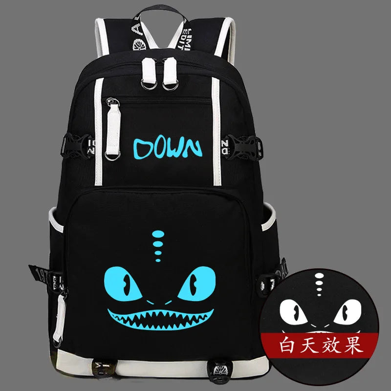 Hot Film Toothless Dragon Backpack Train Your NightFury Bag Canvas  Luminous Schoolbag Travel Bags