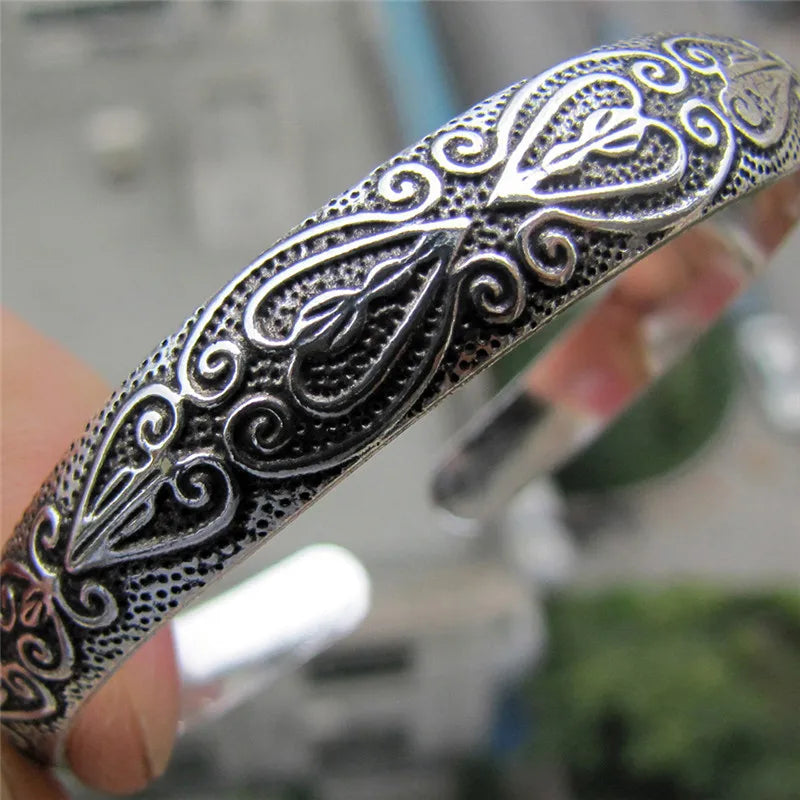 Plated Tibetan Turtle Shaped bangles Bracelet Women Cuff Bangle Antique Silver Adjustable Jewelry Gift Bracelets