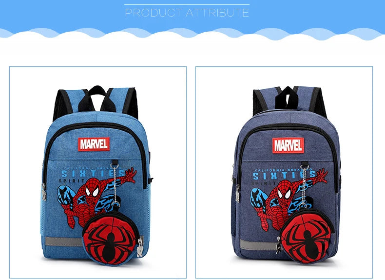 Disney Kids Backpacks For Boys preschool Child Captain America Spider Men Pattern School Bags Teenager Lightweight Cute Knapsack