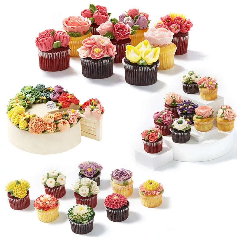 FAIS DU 19 Pcs Cake Decorating Tools With Box Pastry Bag Supplies Cupcake for Baking Confectionery Sleeve Stainless Steel Case