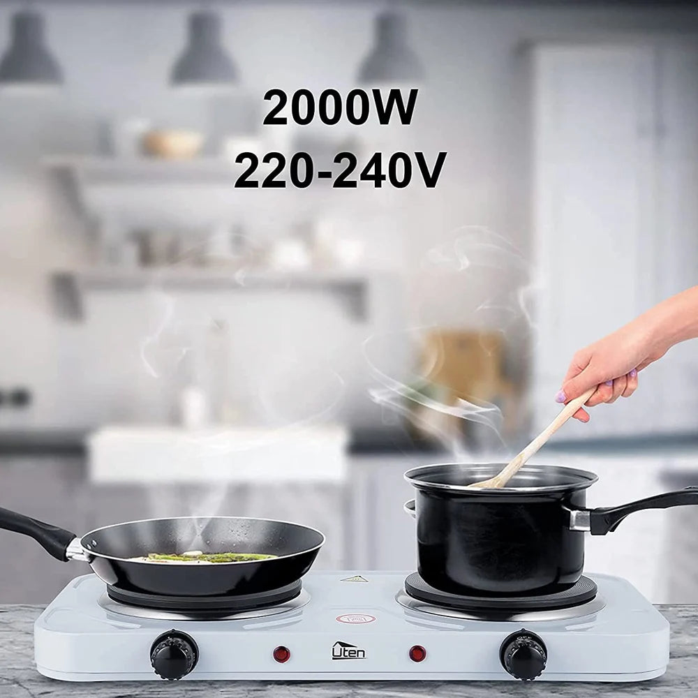 Portable Electric Cooker Electric Stove Plates Plate Double Burner 2000W Temperature Regulator Camping Free Shipping from Spain