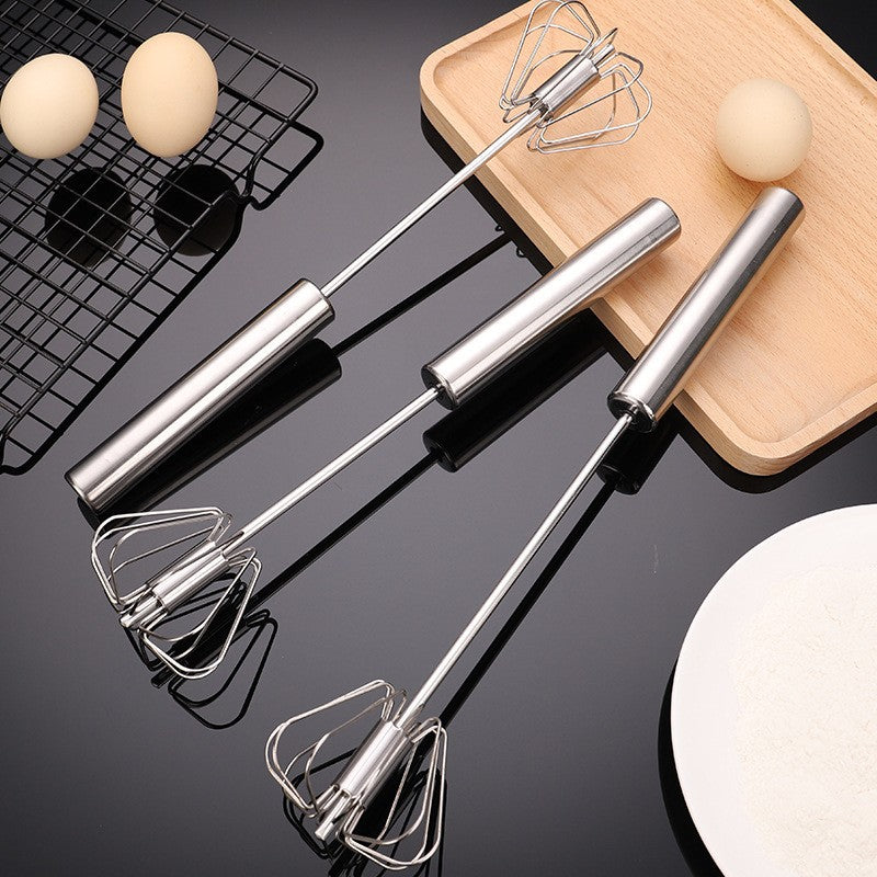 Stainless Steel Hand-pressed Rotary Semi-automatic Egg Beater Egg Beater Whipped Cream Mixer Kitchen Baking Tool