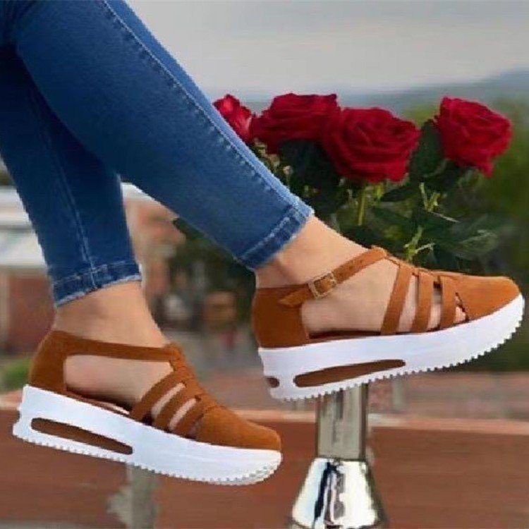 AliExpress Spring Round Toe Low Top Solid Color Black Casual Large Size Single Shoes Thick Bottom Spot Flowers European And American Single Shoes