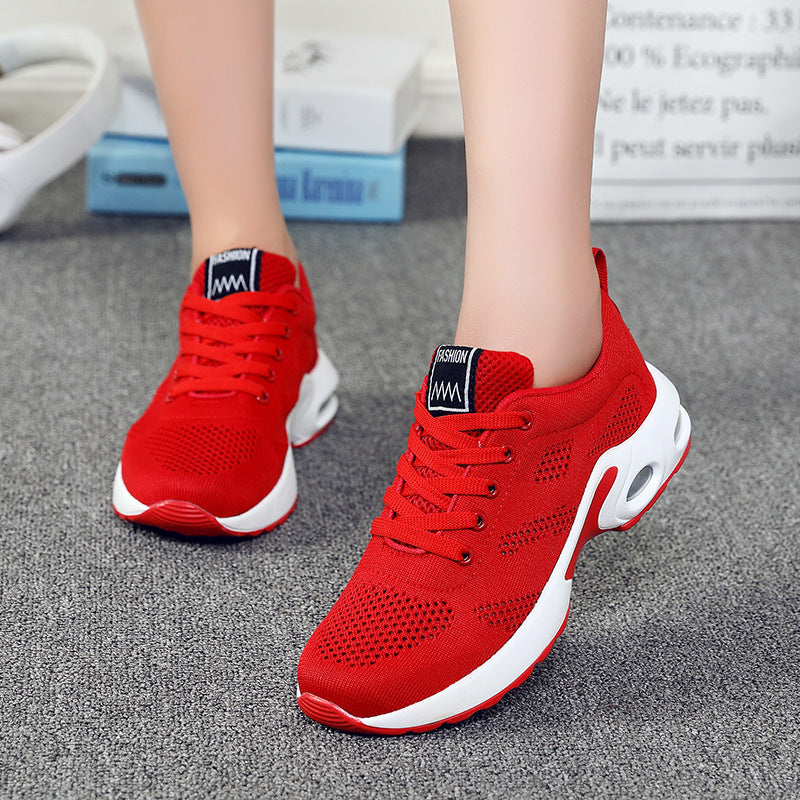 Cross-border Leisure Plus Size Women&#039;s Shoes Korean Student Cushion Soft Bottom Breathable Casual Running Shoes Flying Woven Sports Shoes Women