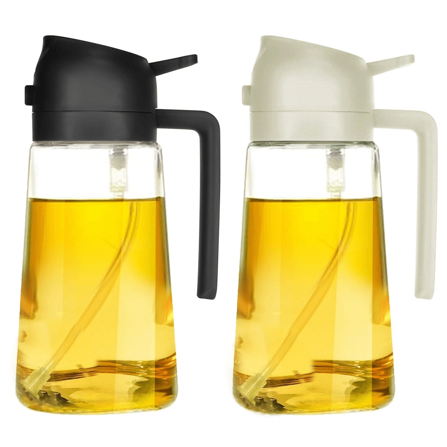 470ml Oil Spray Pot 2 In 1 Glass Household Kitchen Oil Bottle Atomized Edible Oil Spray Pour Dual-purpose