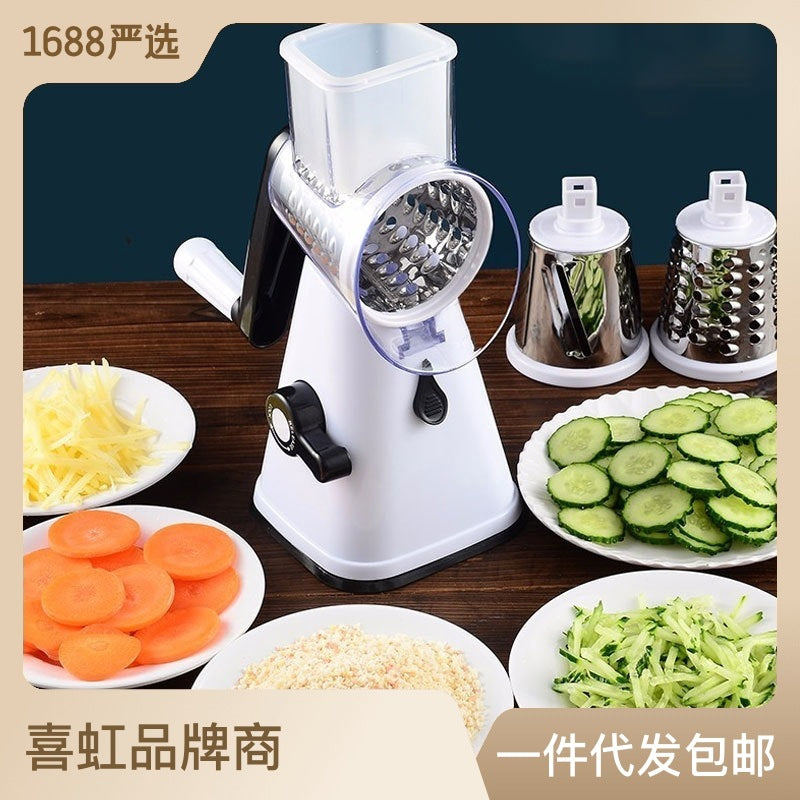 Multifunctional Hand-cranked Vegetable Slicer, Drum Shredder, Potato Cucumber Carrot Grinder, Grater