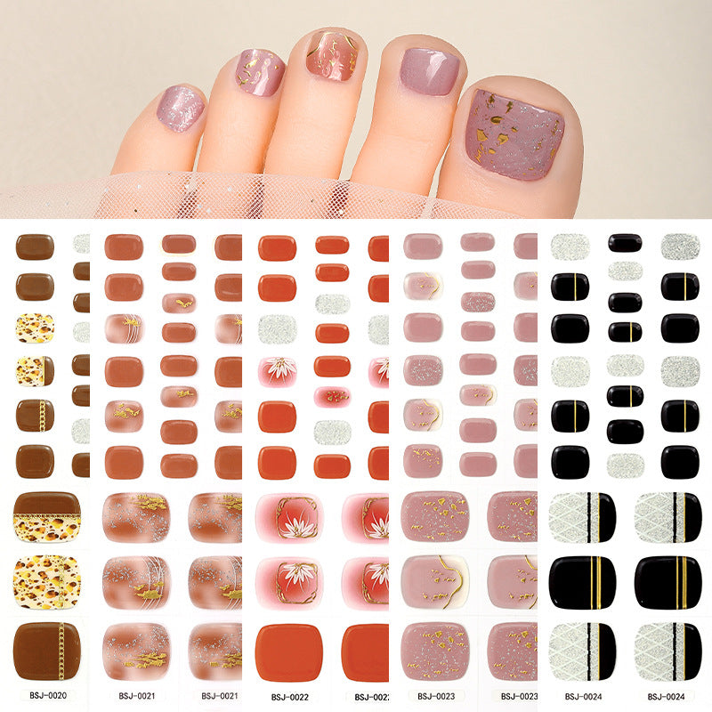 Custom Gel Semi-cured Foot Nail Stickers Cross-border Japanese And Korean Gel Nail Stickers 3d Light Therapy Nail Stickers