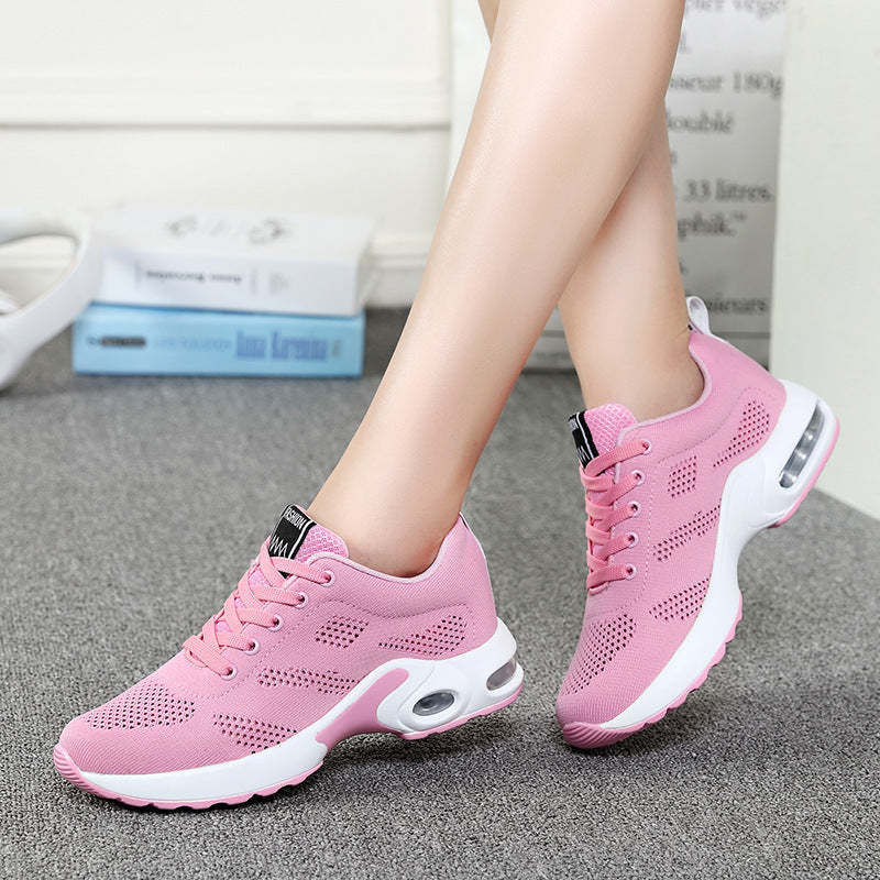 Cross-border Leisure Plus Size Women&#039;s Shoes Korean Student Cushion Soft Bottom Breathable Casual Running Shoes Flying Woven Sports Shoes Women