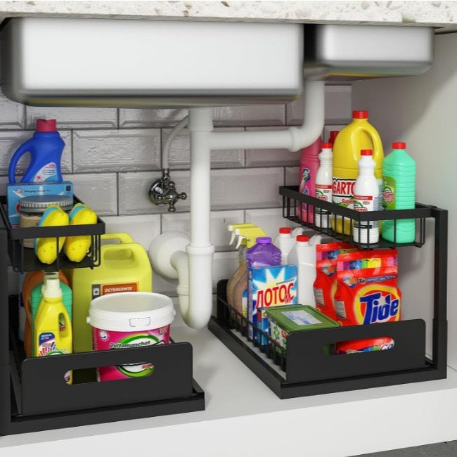 Kitchen Cabinet Sink Drawable Storage Rack