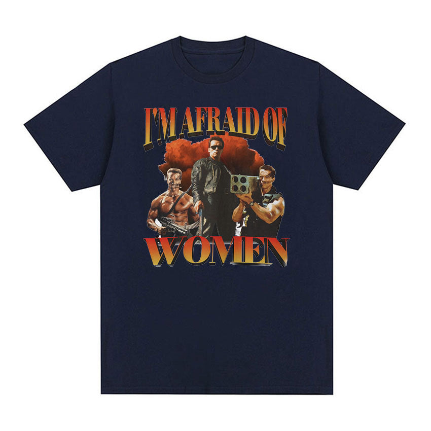 I&#039;m Afraid Of Women Gym Retro Graphic T Shirt Men&#039;s Gothic F