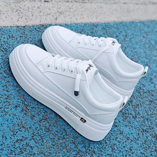 Sneakers 2022 Spring New Student Thick-soled Fashion Korean Casual Single Shoes Women&#039;s Shoes Student Lace Up White Shoes Trend