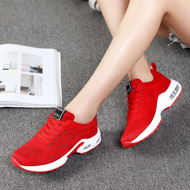 Cross-border Leisure Plus Size Women&#039;s Shoes Korean Student Cushion Soft Bottom Breathable Casual Running Shoes Flying Woven Sports Shoes Women