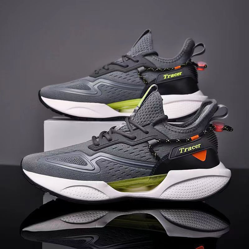 Spring And Summer New Flying Weaving Running Shoes Hollow Bottom Front Lace-up Trendy Shoes Plus Size Men&#039;s Casual Shoes