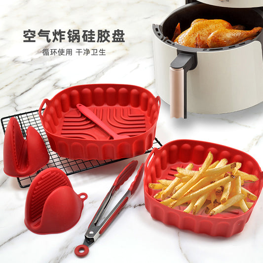 Air Fryer Silicone Baking Pan Set Household Microwave Oven Tray Baking Mat Food Grade Silicone Baking Pan Set