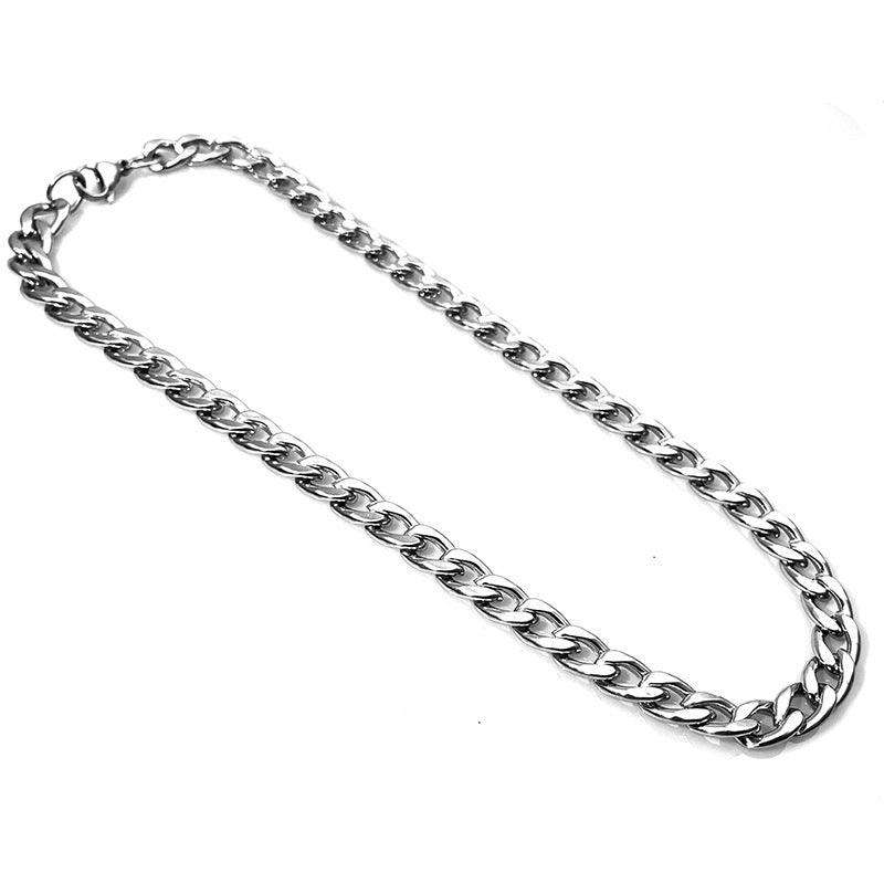 Cross-border Chain Wholesale Titanium Steel European And American Necklace Disco Men And Women Do Not Fade Nk Chain Punk Hip-hop Six-sided Grinding Tide