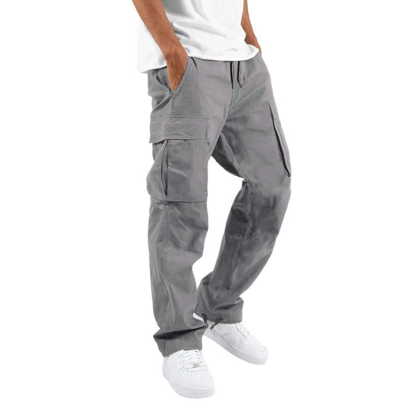 Trade Drawstring Multi-pocket Casual Trousers