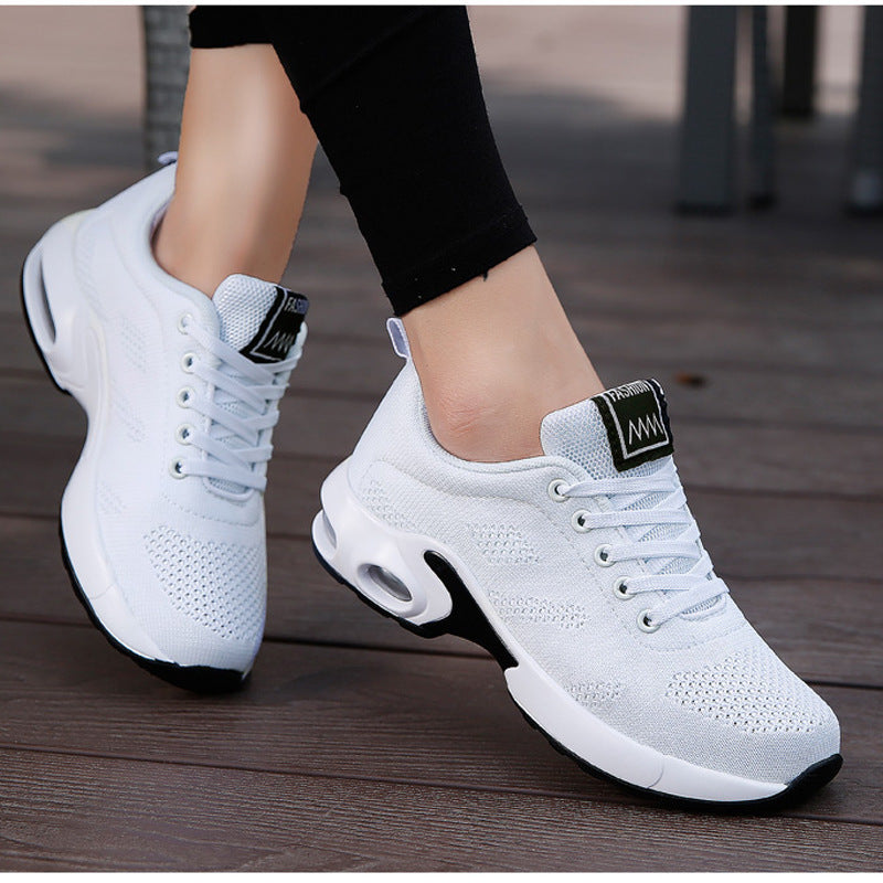 Cross-border Leisure Plus Size Women&#039;s Shoes Korean Student Cushion Soft Bottom Breathable Casual Running Shoes Flying Woven Sports Shoes Women