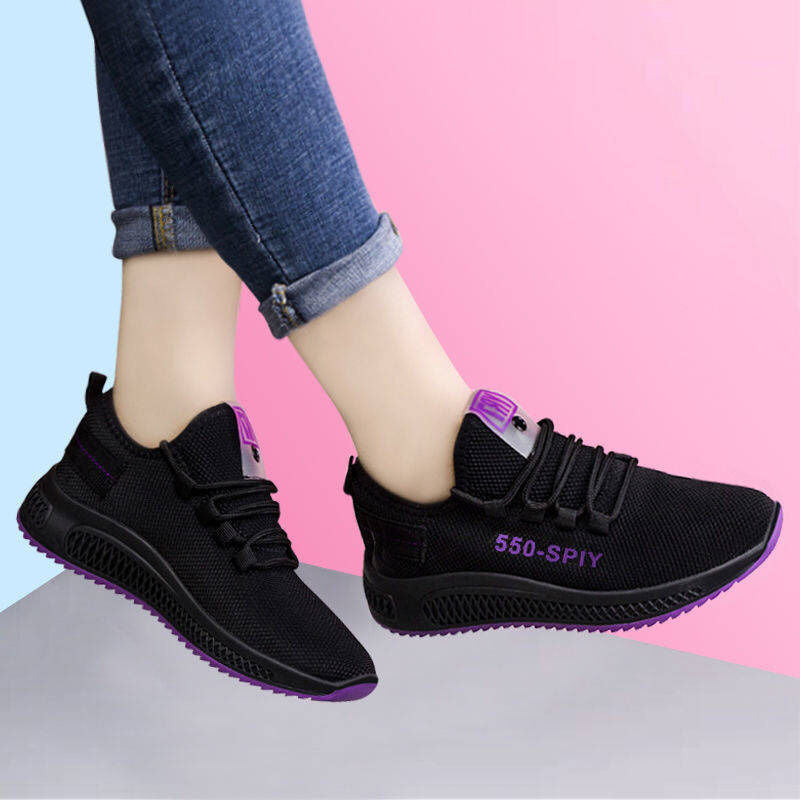 Non-slip 2021 New All-match Soft Bottom Lightweight Running Casual Shoes Black Sports Shoes Women&amp;#039;s Fitness Dancing Shoes Women