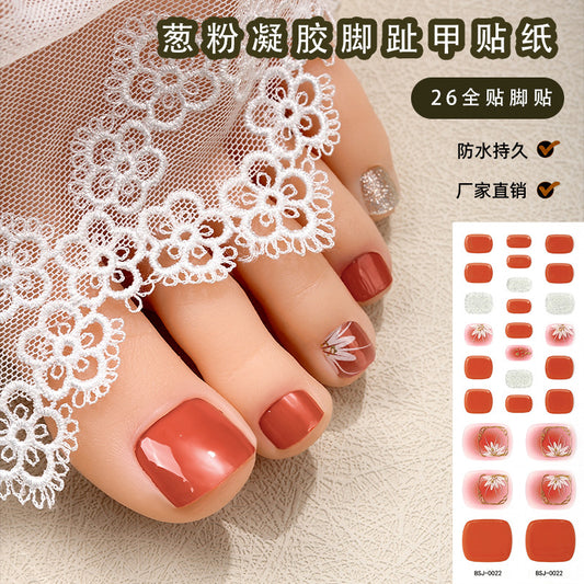 Custom Gel Semi-cured Foot Nail Stickers Cross-border Japanese And Korean Gel Nail Stickers 3d Light Therapy Nail Stickers