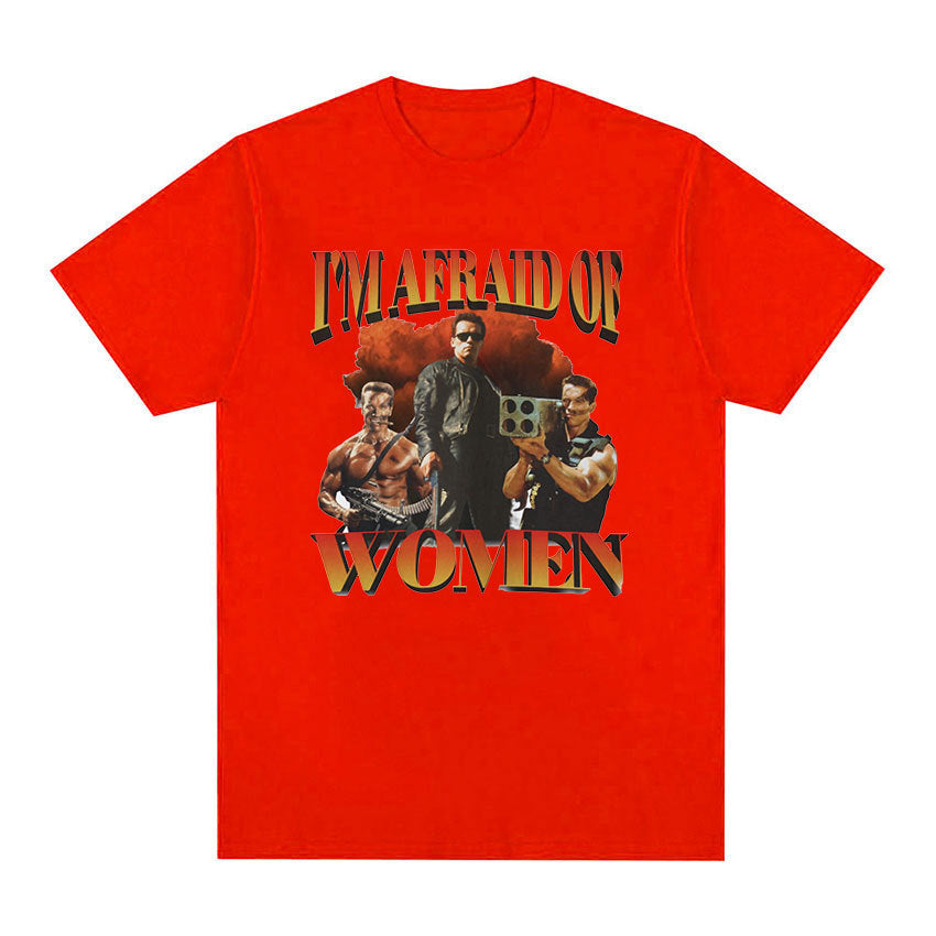 I&#039;m Afraid Of Women Gym Retro Graphic T Shirt Men&#039;s Gothic F