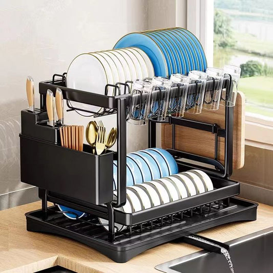 Kitchen Drain Rack Bowl And Dish Rack Bowl And Dish Storage Rack Household Bowl And Chopsticks Knife And Forks Storage Rack Table Top Drying Bowl Shelf