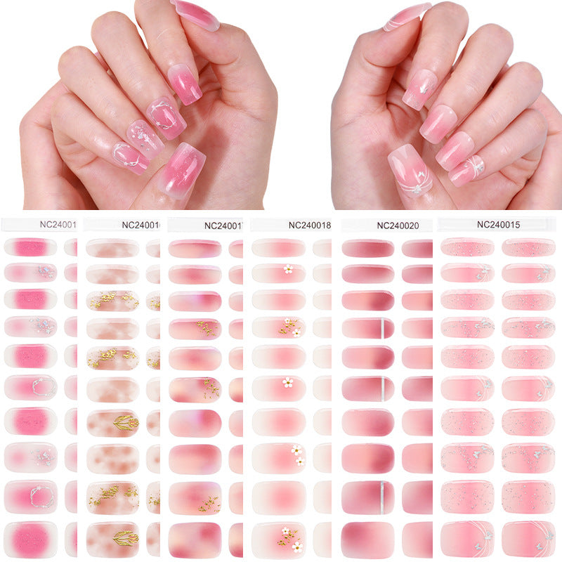 Roast Lamp Hardening Uv Second Generation Gel Nail Stickers Waterproof Bronzing South Korea Cross-border Semi-cured Nail Stickers Custom