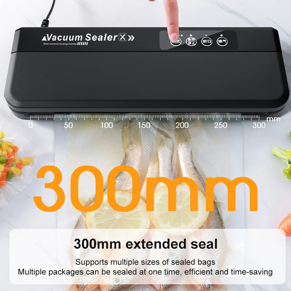 Food Vacuum Sealer Machine Dry and Moist Food Modes 60KPA Automatic For Food Preservation With 10Pcs Bags Paper Making Machine