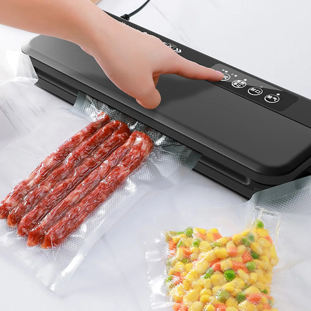 Food Vacuum Sealer Machine Dry and Moist Food Modes 60KPA Automatic For Food Preservation With 10Pcs Bags Paper Making Machine