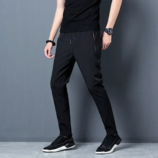 2024 Men Casual Pants Stretch Slim Fit Elastic Waist Jogger Blue Black Gray Male Brand Trousers Plus Size 4XL 5XL