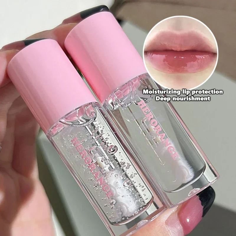 Water Light Lip Gloss Moisturizing Transparent Jelly Mirror Lip Glaze Crystal Clear Hydrating Lip Plumping Gloss Korean Makeup