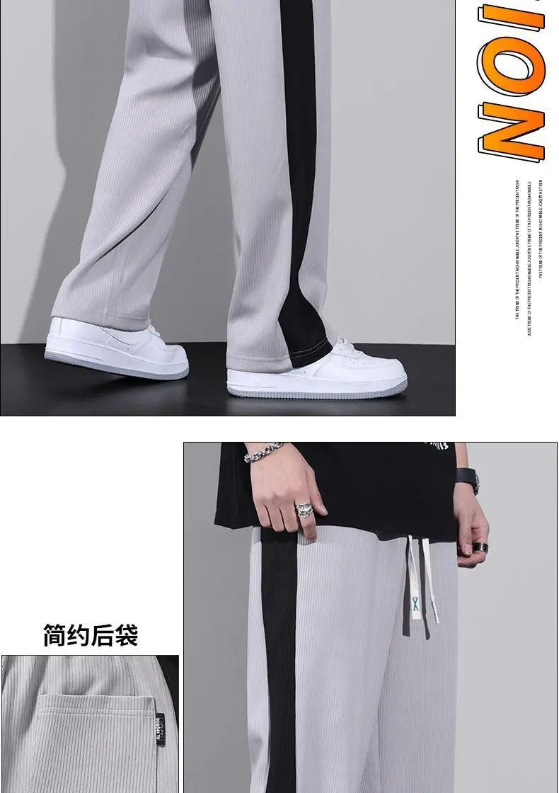 Harajuku Fashion Men Oversize Big Size Sweatpants Summer Thin Elastic Waist Baggy Streetwear Joggers Sports Wide Casual Trousers